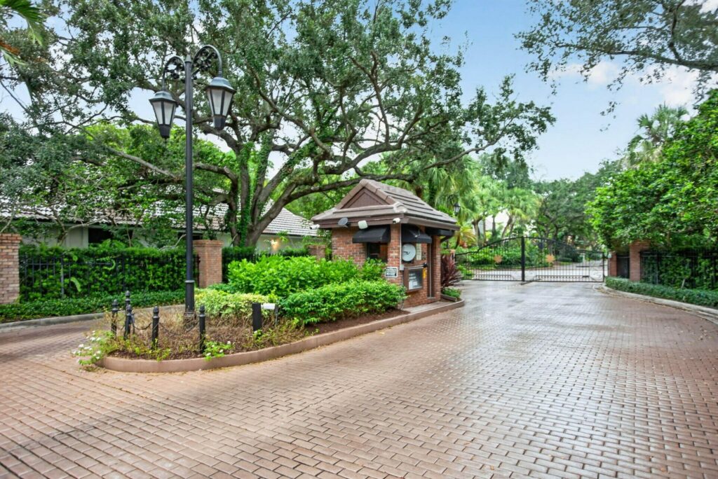 The staffed gatehouse at Maplewood Isle